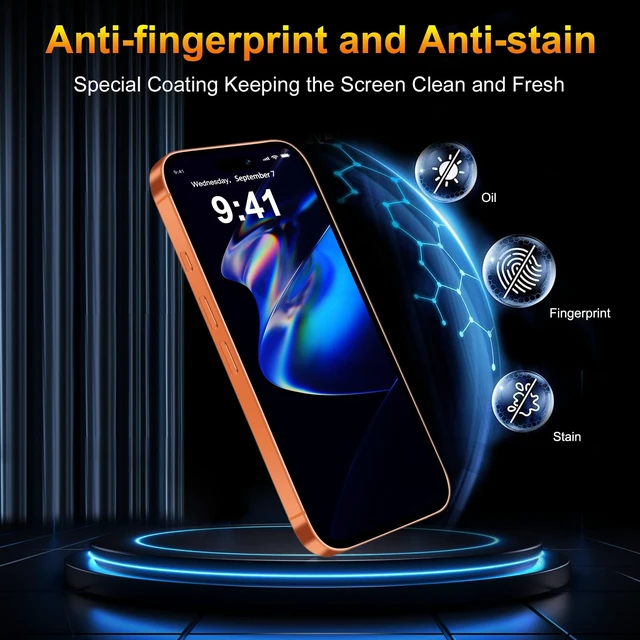 Alt view image 6 of 7 - Screen Protector for iPhone 18 Pro Max/iPhone 17 Pro Max | 9H+ Hardness Tempered Glass,Military Grade Shatterproof,Bubble-Free,Case Friendly,Installation Frame,Camera Protector