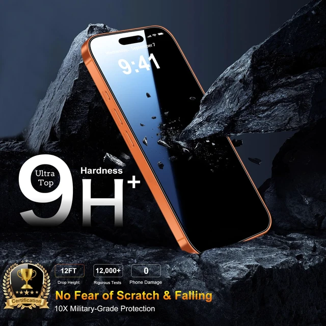 Alt view image 4 of 7 - Screen Protector for iPhone 18 Pro Max/iPhone 17 Pro Max | 9H+ Hardness Tempered Glass,Military Grade Shatterproof,Bubble-Free,Case Friendly,Installation Frame,Camera Protector