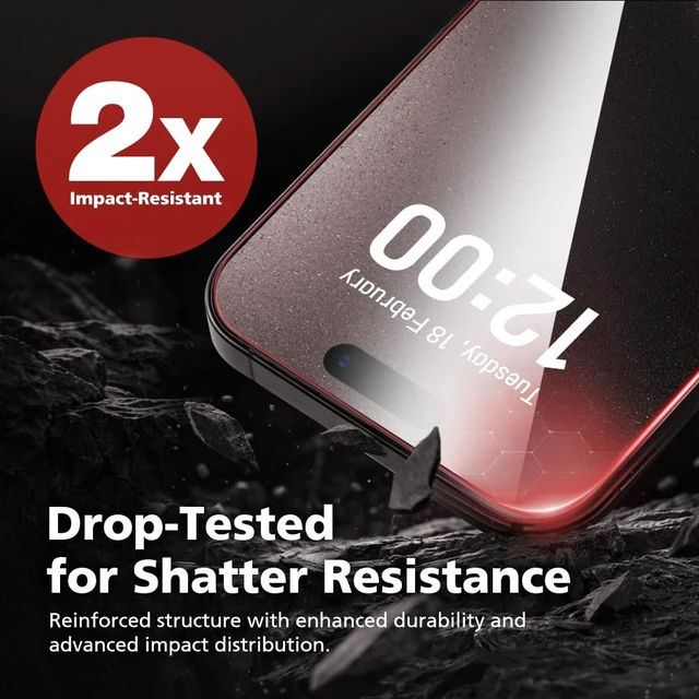 Alt view image 7 of 7 - 2-Pack Red Light Converter Screen Protector for iPhone 18 Pro Max, Quantum Dot Technology Converts Blue Light to Red Light for Better Sleep & Eye Comfort, 9H Tempered Glass with Easy-Install Frame
