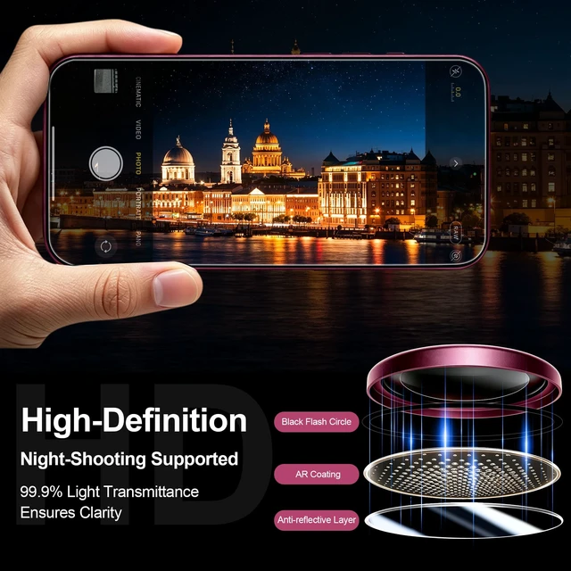 Alt view image 6 of 7 - 2 Pack Magnetic Camera Lens Protector for iPhone 18 Pro Max | Removable Metal Aluminum Alloy Camera Cover, Stronger Adsorption, Full Coverage, HD Clear, Case-Friendly, Deep Cherry
