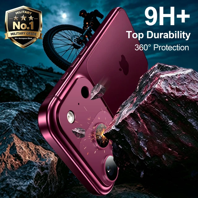 Alt view image 5 of 7 - 2 Pack Magnetic Camera Lens Protector for iPhone 18 Pro Max | Removable Metal Aluminum Alloy Camera Cover, Stronger Adsorption, Full Coverage, HD Clear, Case-Friendly, Deep Cherry