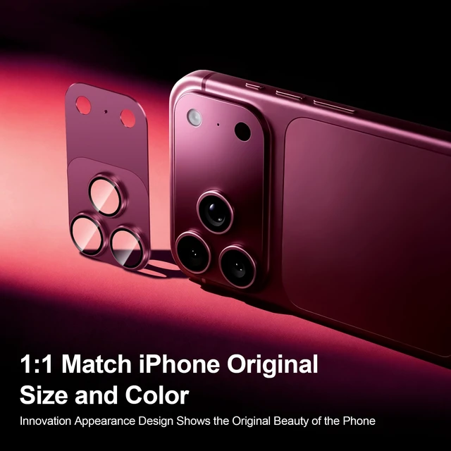 Alt view image 7 of 7 - 2 Pack Magnetic Camera Lens Protector for iPhone 18 Pro Max | Removable Metal Aluminum Alloy Camera Cover, Stronger Adsorption, Full Coverage, HD Clear, Case-Friendly, Deep Cherry