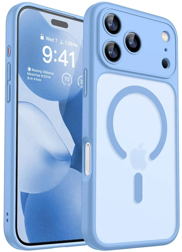 Main image of Magnetic Shockproof for iPhone 18 Pro Max Case, Glacier Blue | Full Camera Protection, Compatible with MagSafe, Translucent Matte, Military-Grade Protection, Scratch Resistant, Slim Fit