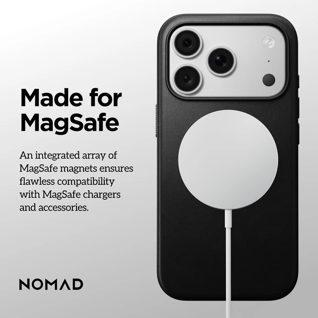 Alt view image 4 of 7 - Modern Leather iPhone 18 Pro Max Case Magsafe Black Camino Leather - iPhone 18 Pro Max Case, iPhone 18 Pro Max Cover MagSafe Compatible 8ft Drop Protection