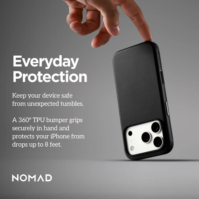 Alt view image 3 of 7 - Modern Leather iPhone 18 Pro Max Case Magsafe Black Camino Leather - iPhone 18 Pro Max Case, iPhone 18 Pro Max Cover MagSafe Compatible 8ft Drop Protection