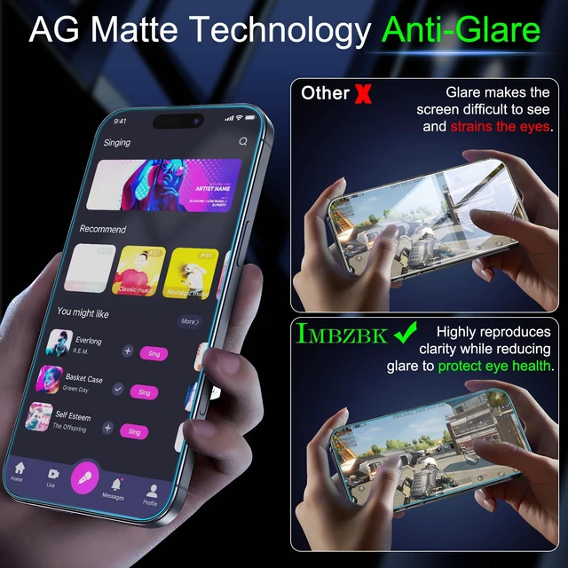 Alt view image 4 of 7 - Matte Screen Protector for iPhone 17 Pro Max, 3+3 Pack | 9H+ Tempered Glass, Military Grade Shatterproof, Case Friendly, Auto-Dust Removal, with Camera Lens Protectors