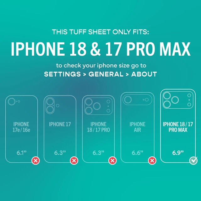 Alt view image 6 of 7 - iPhone 18 Pro Max Screen Protector, Tuff Sheet, Glass 2 Pack | 2 Tempered Glass Screen Protectors, Easy Install Frame + Cleaning Kit, 9H, Scratch & Shatter Resistant, 99% HD Clarity