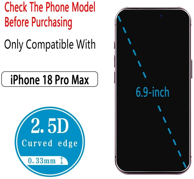 Alt view image 3 of 7 - 2 Pack Screen Protector for iPhone 18 Pro Max Tempered Glass | Easy to Install, Bubble Free, 9H Hardness