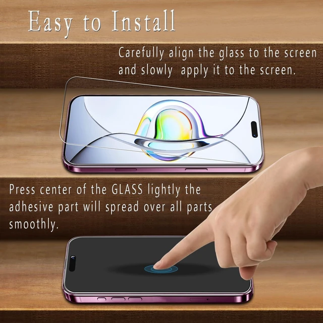 Alt view image 4 of 7 - 2 Pack Screen Protector for iPhone 18 Pro Max Tempered Glass | Easy to Install, Bubble Free, 9H Hardness