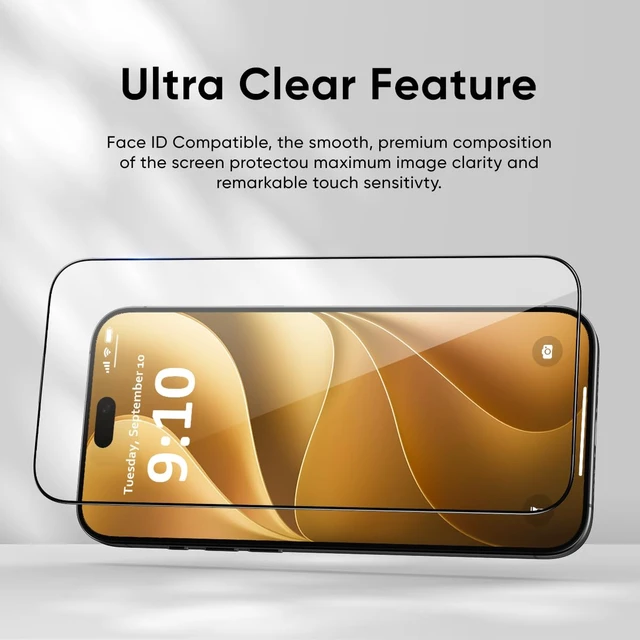 Alt view image 2 of 6 - NanoArmour ONETIME 2 Pack for iPhone 17 Pro Max / 18 Pro Max Screen Protector, Tempered Glass, Ultra Clear, InfinityEdge-to-Edge, Easy Install, Dust-Free, Reinforced Edge