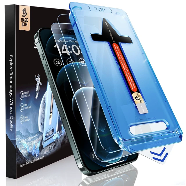 Main image of 2 Pack for iPhone 12 Pro Max Glass Screen Protector 6.7 inch | Easy Installation,Auto Dust-Elimination, Bubble Free, HD Clear,Tempered Glass