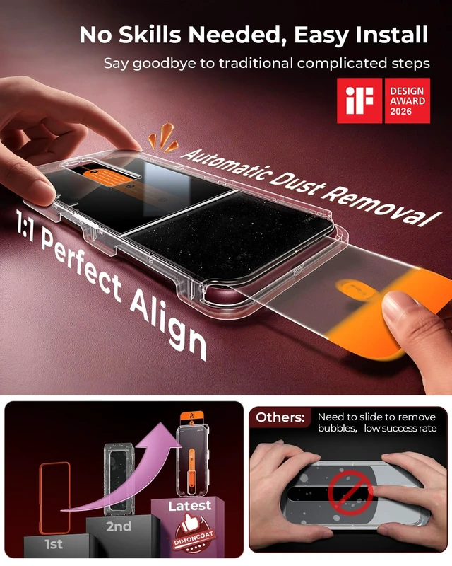 Alt view image 2 of 7 - Top 9H++ Glass 2 Pack for iPhone 18 Pro Max Screen Protector | 13FT Drop Tested, Stronger Edge Protection, Military-Grade Armor, Case Friendly, Easy Installation, Bubble-Free, Anti-Scratch