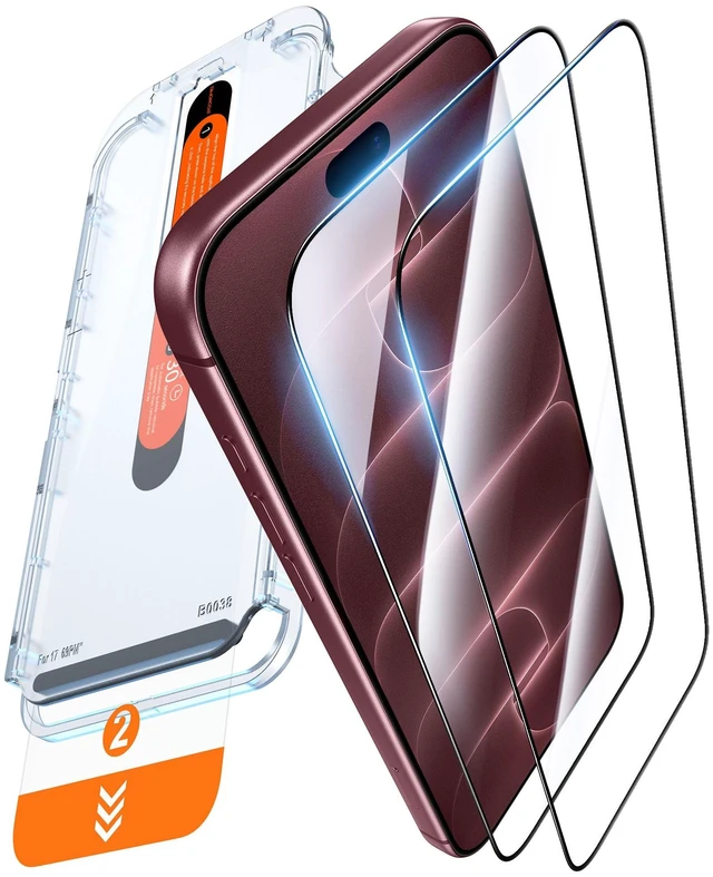 Main image of Top 9H++ Glass 2 Pack for iPhone 18 Pro Max Screen Protector | 13FT Drop Tested, Stronger Edge Protection, Military-Grade Armor, Case Friendly, Easy Installation, Bubble-Free, Anti-Scratch