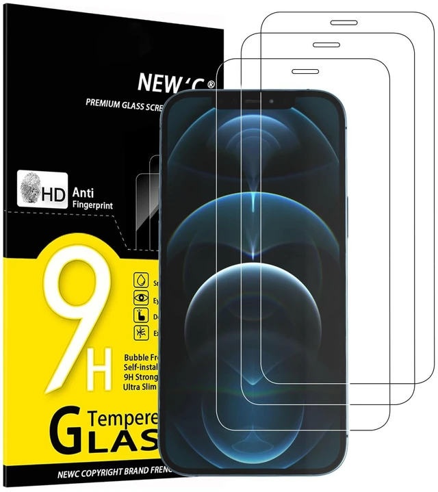 Main image of 3 Pack Designed for iPhone 12 Pro Max Screen Protector (6.7"), Enhanced Tempered Glass Protection, Case Friendly Anti Scratch Bubble Free Ultra Resistant