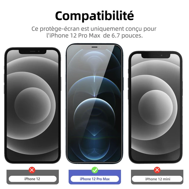 Alt view image 2 of 7 - 3 Pack Designed for iPhone 12 Pro Max Screen Protector (6.7"), Enhanced Tempered Glass Protection, Case Friendly Anti Scratch Bubble Free Ultra Resistant