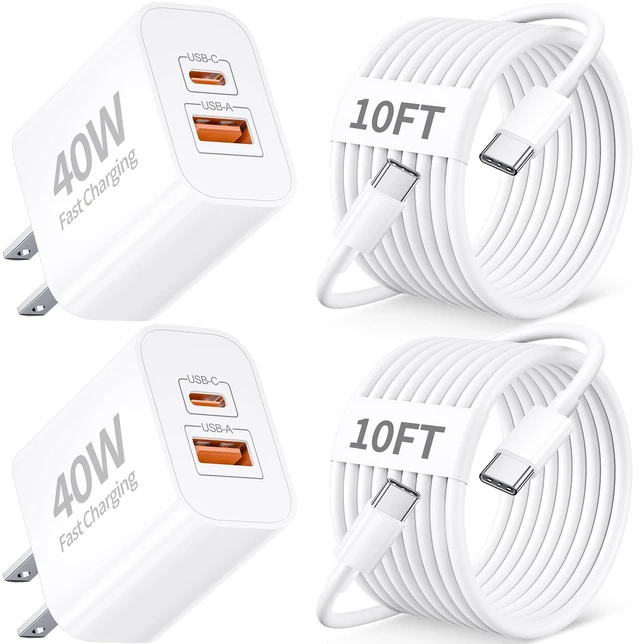Main image of for iPhone Duo/18 Pro/18 Pro Max Charger Fast Charging, 40W USB C Charger | Dual Port Type C Super Fast Charger Block with 10FT Long USB C Cable Cord, for iPhone 18 Pro Max/18 Pro/Duo/18/17/16/15