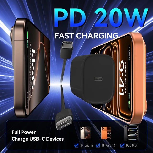 Alt view image 6 of 7 - iPhone 18 17 16 Pro Max Charger Fast Charging, 20W iPhone Duo USB C Charger | with 10 ft Long Type C Chargers Fast Charging Cable Cord for iPhone 18 Pro Max/18 Pro/Duo/17 Pro Max/17 Pro/Air/16/15