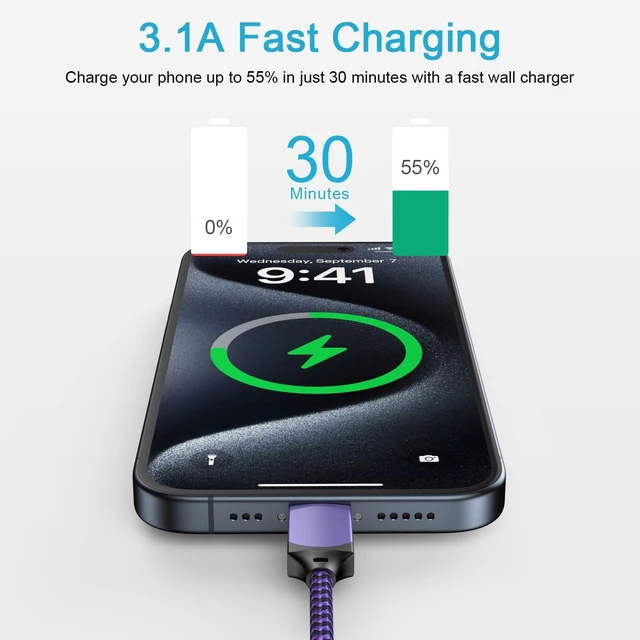 Alt view image 2 of 7 - for iPhone 16e 17e 17 18 Pro Max Air, 6FT Fast Charging Cable Charger for | iPhone 16e, 16, 16 Pro Max, 16 Pro, 16 Plus, 15, 15 Pro Max, 15 Pro, 15 Plus, Power Cord Phone Charger, USB A to Type C Cord