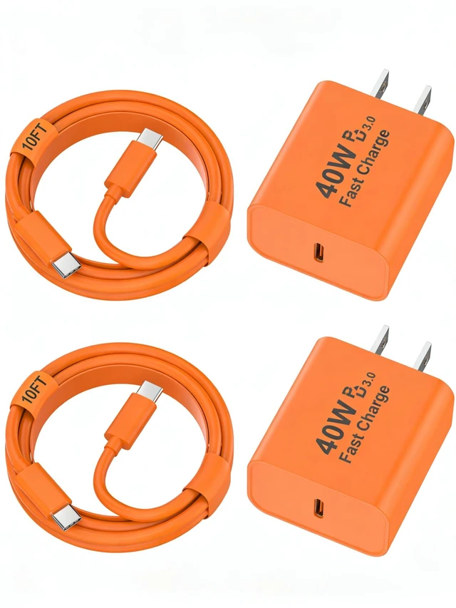 Main image of iPhone 18 17 16 Charger Fast Charging 10FT, 40W USB C Charger Block & Cable | 2 Pack 40W USB C Wall Charger Block & 10FT Long Type C Charging Cable for iPhone Duo/18 Pro/18 Pro Max/17 16 15 Pro Max