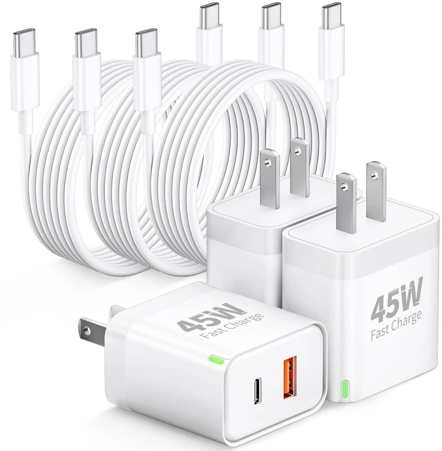Main image of for iPhone 18 Pro Max/18 Pro/Duo Charger Fast Charging, 45W USB C Charger | 3 Pack Type C Super Fast Charging Block with 6FT USB C to C Cable, for iPhone 18/18 Pro/18 Pro Max/Duo/17/16/15 Pro Max,