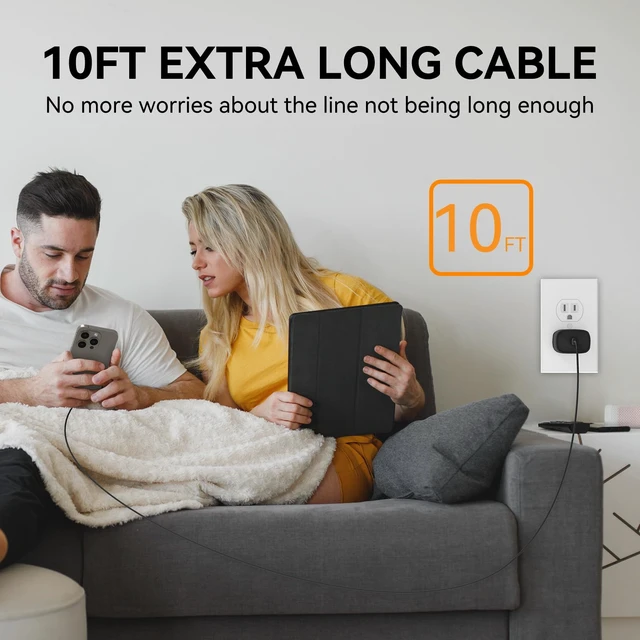 Alt view image 7 of 7 - iPhone 18 17 16 Pro Max Charger Fast Charging, 20W iPhone Duo USB C Charger | with 10 ft Long Type C Chargers Fast Charging Cable Cord for iPhone 18 Pro Max/18 Pro/Duo/17 Pro Max/17 Pro/Air/16/15