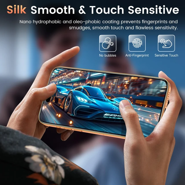 Alt view image 7 of 7 - Compatible for 3 Pack iPhone 17 Pro Max Screen Protector with 1 Set Camera Lens Protector, 2025 Upgrade 9H+ Premium Tempered Glass 17 Promax, Easy Installation Kits, 6.9 inch