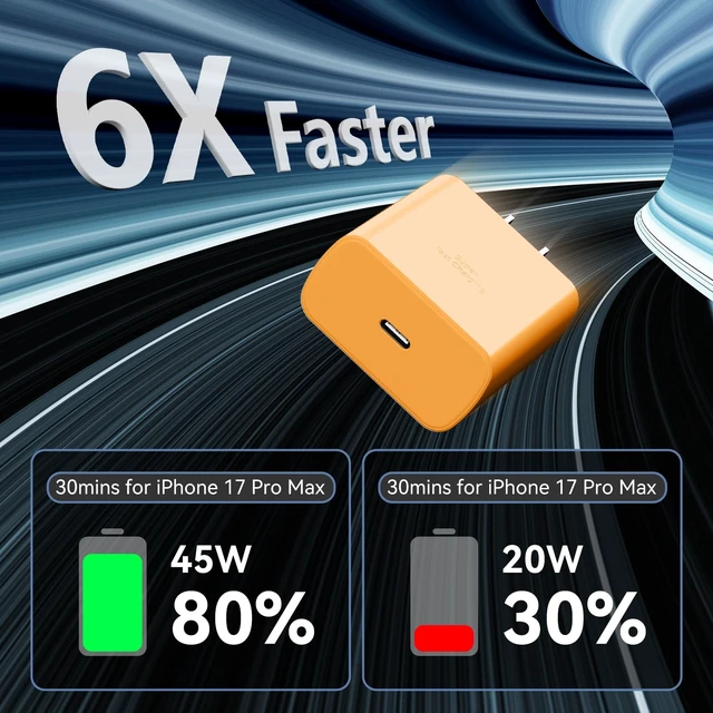 Alt view image 3 of 6 - Super Fast USB C Charger for iPhone 17 16 Pro Max Charger, 10FT Long iPhone Chargers Fast Charging Cord Cable for iPhone 17 16 Pro Max/17 16 Pro/16 Plus,15 Pro Max/15, Android Phone-Orange