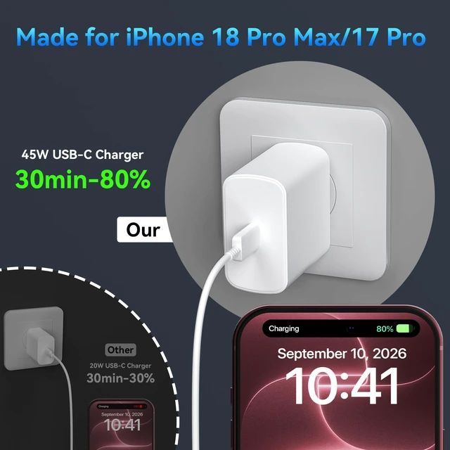 Alt view image 4 of 7 - iPhone Duo 18 17 16 Pro Max Charger Fast Charging,iPhone Charger USB C | 10FT Long Type C iPhone Charger Fast Charging Cable Cord Compatible with iPhone Duo 18 17 16 15 Pro Max/18 17 16 15 Pro/17/16