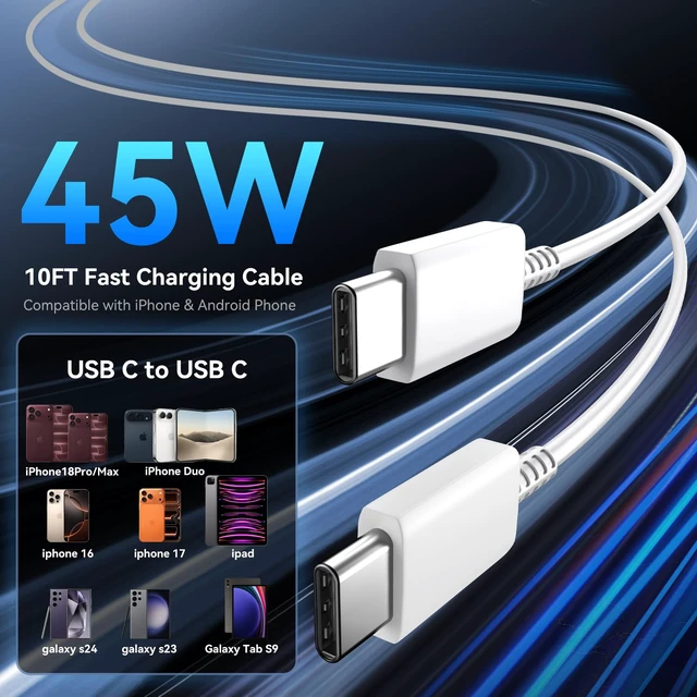 Alt view image 5 of 7 - iPhone Duo 18 17 16 Pro Max Charger Fast Charging,iPhone Charger USB C | 10FT Long Type C iPhone Charger Fast Charging Cable Cord Compatible with iPhone Duo 18 17 16 15 Pro Max/18 17 16 15 Pro/17/16