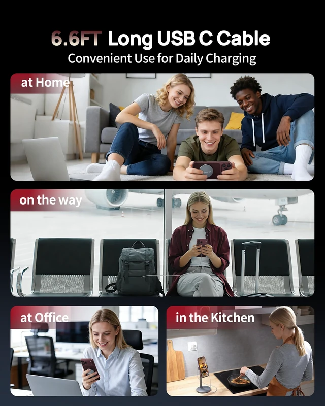 Alt view image 7 of 7 - for iPhone 18 Pro Max Duo 17 16 15 Charger,25W 6FT Wireless Charger | Magnetic Fast Charging Pad, with 30W USB C Charger Block for iPhone Duo/18 Pro/18 Pro Max/18/17/16/15/14/13/12 Pro Max/Plus