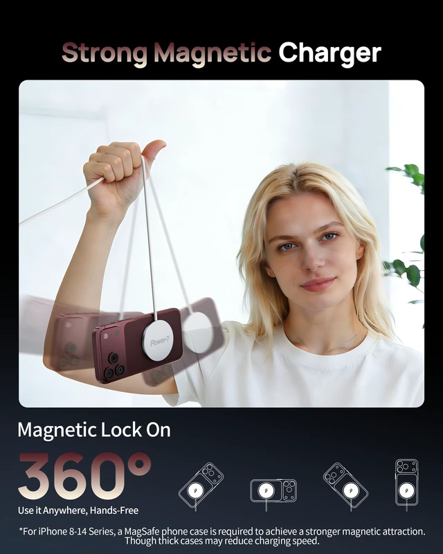 Alt view image 4 of 7 - for iPhone 18 Pro Max Duo 17 16 15 Charger,25W 6FT Wireless Charger | Magnetic Fast Charging Pad, with 30W USB C Charger Block for iPhone Duo/18 Pro/18 Pro Max/18/17/16/15/14/13/12 Pro Max/Plus