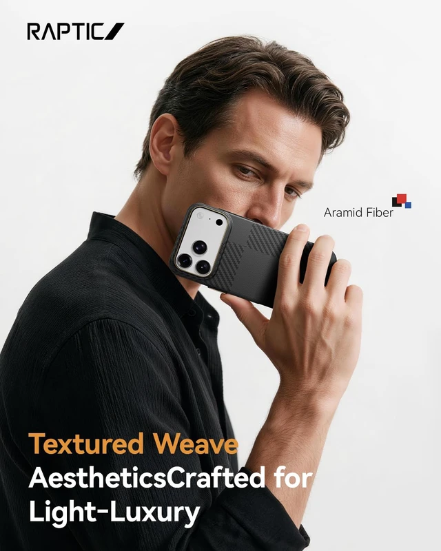 Alt view image 6 of 7 - for iPhone 18 Pro Max Case 6.9", Caseless Feeling, Aramid, Black | Barely There Feel UltraSlim Case, Camera QuickControl Button, MagSafe Compatible, 1500D Aramid Fiber Woven, Silky Texture