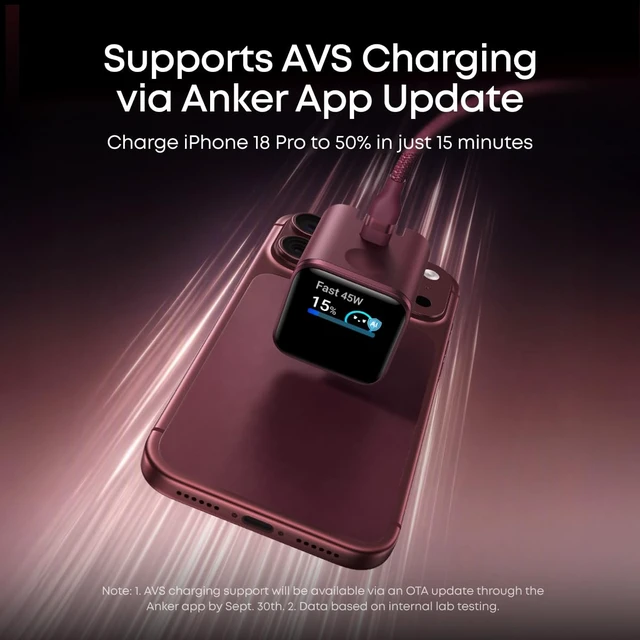 Alt view image 6 of 7 - Nano Smart Display Charger, 45W Max USB C Charger for iPhone 18 Pro | New iPhone Recognition and AVS Support via OTA Update, Care Mode Extends Battery Life, Phone Charger for iPhone 18/17 Pro Max