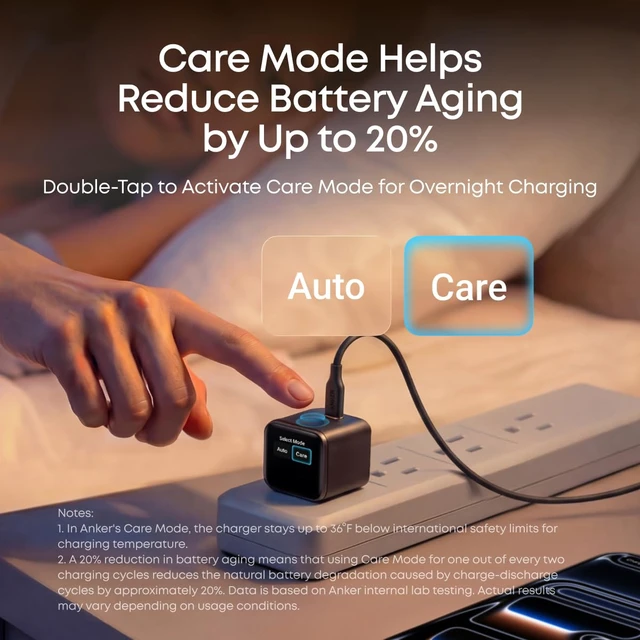 Alt view image 5 of 7 - Nano Smart Display Charger, 45W Max USB C Charger for iPhone 18 Pro | New iPhone Recognition and AVS Support via OTA Update, Care Mode Extends Battery Life, Phone Charger for iPhone 18/17 Pro Max