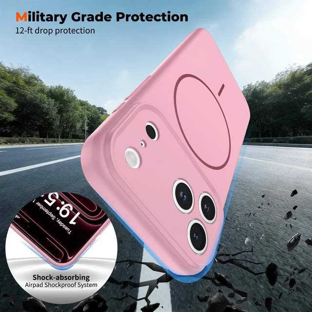 Alt view image 5 of 7 - for iPhone 18 Pro Max Case/iPhone 17 Pro Max Case,Rose Pink | Full Camera Protection,Camera Control Cover,Compatible with MagSafe,with Screen Protector,Silicone Phone Case
