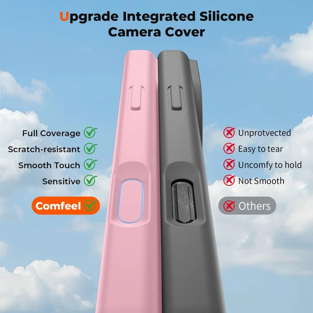 Alt view image 6 of 7 - for iPhone 18 Pro Max Case/iPhone 17 Pro Max Case,Rose Pink | Full Camera Protection,Camera Control Cover,Compatible with MagSafe,with Screen Protector,Silicone Phone Case