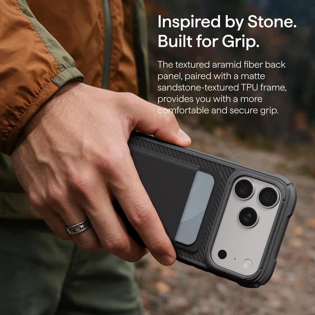 Alt view image 3 of 7 - for iPhone 18 Pro Max Case Military-Grade Protection, Black/Grey | 600D Aramid Fiber Woven Compatible with MagSafe with Camera Control Button Drop Shockproof for 18 Pro Max Phone Case 6.9"