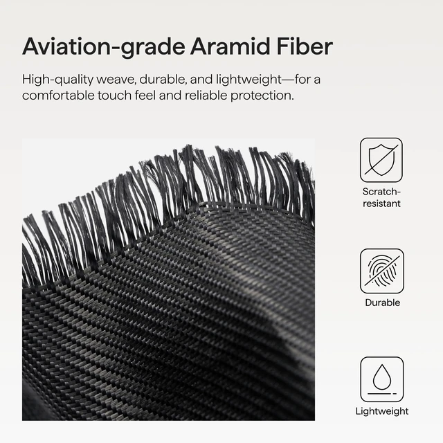 Alt view image 4 of 7 - for iPhone 18 Pro Max Case Military-Grade Protection, Black/Grey | 600D Aramid Fiber Woven Compatible with MagSafe with Camera Control Button Drop Shockproof for 18 Pro Max Phone Case 6.9"