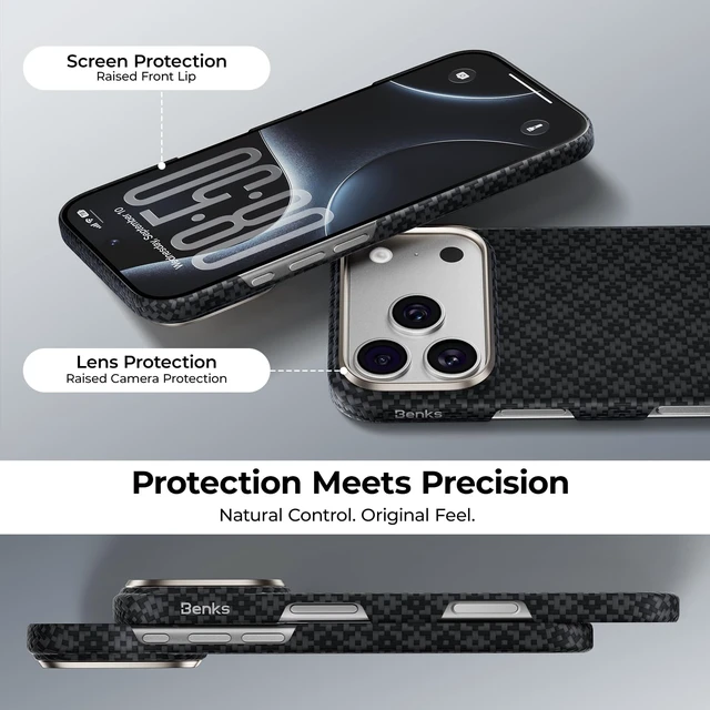 Alt view image 3 of 6 - for iPhone 18 Pro Max Case with MagSafe, ArmorGrid Ultra-Slim Case | Bare-Phone Feel, Kevlar Aramid Fiber, Strong Magnets, Refined Woven Feel, Comfortable Grip, Minimalist Design