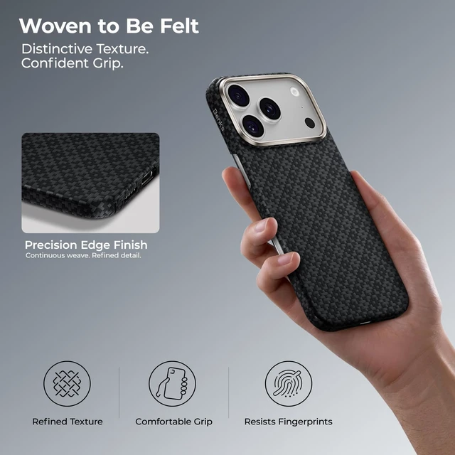 Alt view image 5 of 6 - for iPhone 18 Pro Max Case with MagSafe, ArmorGrid Ultra-Slim Case | Bare-Phone Feel, Kevlar Aramid Fiber, Strong Magnets, Refined Woven Feel, Comfortable Grip, Minimalist Design