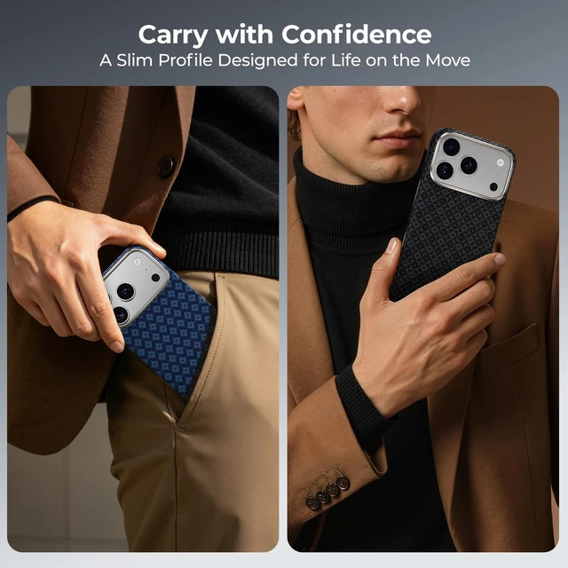 Alt view image 6 of 6 - for iPhone 18 Pro Max Case with MagSafe, ArmorGrid Ultra-Slim Case | Bare-Phone Feel, Kevlar Aramid Fiber, Strong Magnets, Refined Woven Feel, Comfortable Grip, Minimalist Design