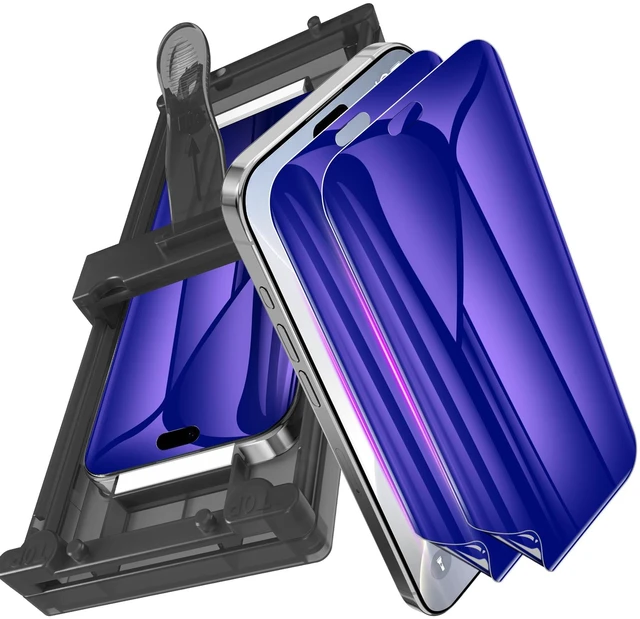 Main image of 2 Pack Privacy Screen Protector for iPhone 18 Pro Max (NOT Glass), Purple Anti Blue Light Flexible PET Film for iPhone 18 Pro Max with [Easy InstallatUltra-Thin, Fingerprint-resistant, Non-breakable