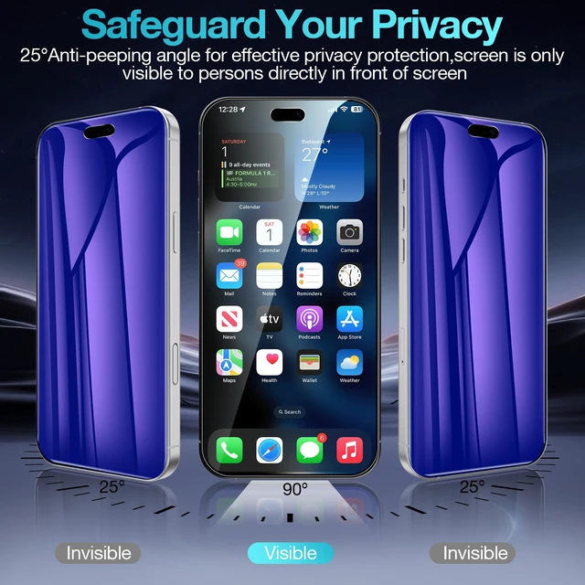 Alt view image 5 of 7 - 2 Pack Privacy Screen Protector for iPhone 18 Pro Max (NOT Glass), Purple Anti Blue Light Flexible PET Film for iPhone 18 Pro Max with [Easy InstallatUltra-Thin, Fingerprint-resistant, Non-breakable
