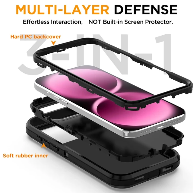 Alt view image 3 of 7 - for iPhone 18 Pro Max Case with Heavy Duty Drop Protection_1 Black | Protection Full Body Rugged Shockproof/Drop Proof/DustProof Military Grade Tough Durable Cover for iphone 18 Pro Max 2026_2