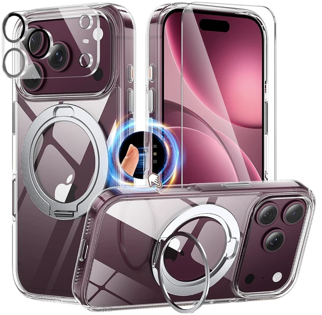 Main image of for iPhone 18 Pro Max Case with StandAnti-YellowingClear | With 1X Screen Protector+1X Camera Protector,Fit for MagSafeShockproofDrop proof & Scratch-Resistant Phone Case for 6.9"