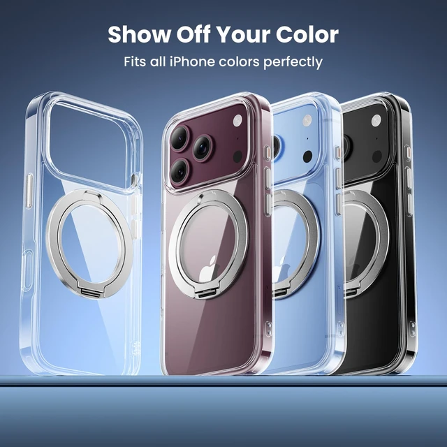 Alt view image 2 of 7 - for iPhone 18 Pro Max Case with StandAnti-YellowingClear | With 1X Screen Protector+1X Camera Protector,Fit for MagSafeShockproofDrop proof & Scratch-Resistant Phone Case for 6.9"