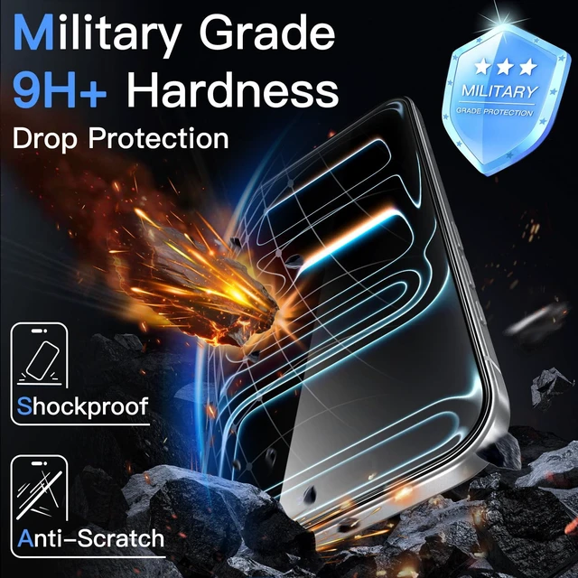 Alt view image 5 of 7 - 9H+ Screen Protector for iPhone 18 Pro Max/17 Pro Max, Rounded Edge | 3-Pack, Smooth Curved Edge, Black Border Design, Tempered Glass, Auto-Align Installation, Case-Friendly