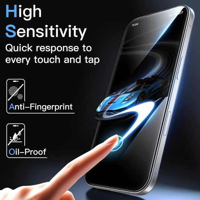 Alt view image 6 of 7 - 9H+ Screen Protector for iPhone 18 Pro Max/17 Pro Max, Rounded Edge | 3-Pack, Smooth Curved Edge, Black Border Design, Tempered Glass, Auto-Align Installation, Case-Friendly