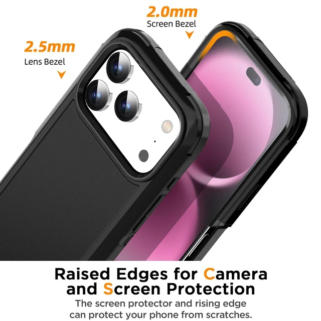 Alt view image 5 of 7 - for iPhone 18 Pro Max Case with Heavy Duty Drop Protection_1 Black | Protection Full Body Rugged Shockproof/Drop Proof/DustProof Military Grade Tough Durable Cover for iphone 18 Pro Max 2026_2