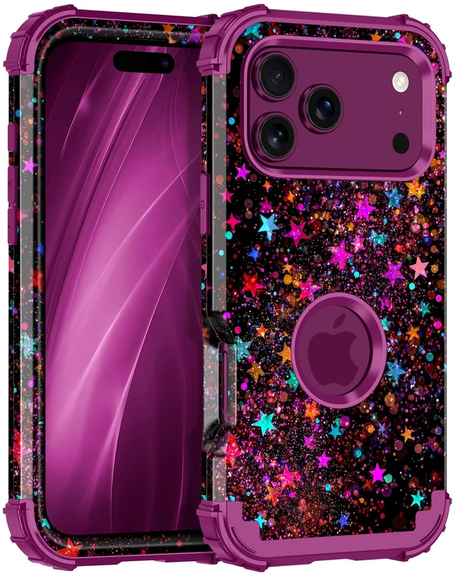 Main image of for iPhone 18 Pro Max Case,iPhone 17 Pro Max Case,Glow in The Dark Three Layer Heavy Duty Sturdy Shockproof Protection Hard PC+Soft TPU Bumper Case for Apple 18/17 Pro Max,Colorful